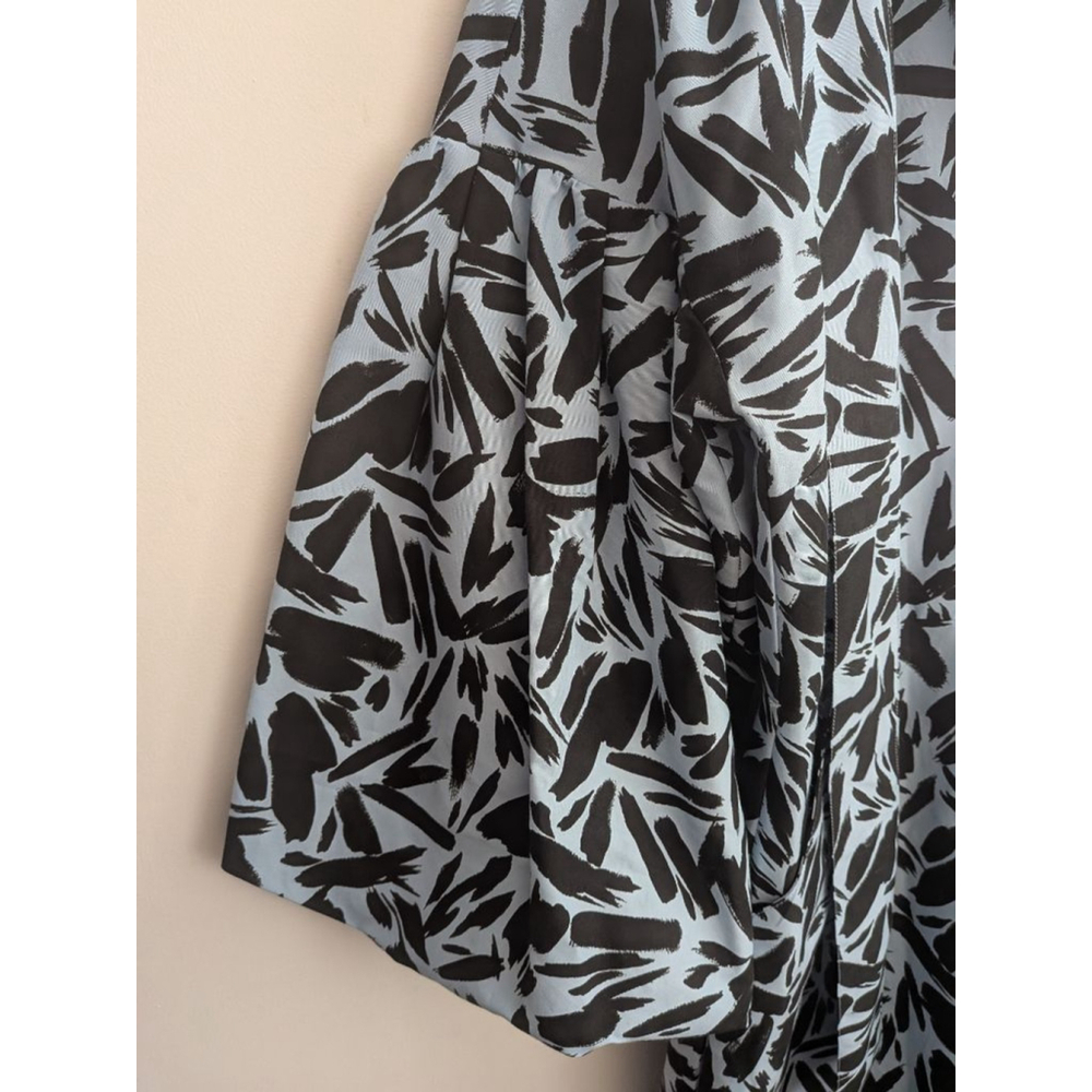 Women's Veronica Beard Mini Shirt Dress Size 8 Blue Black Leaf Print - Picture 11 of 12